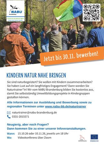 Flyer zum Aufruf des Projekts "Naturtrainer" des NABU Brandenburg
